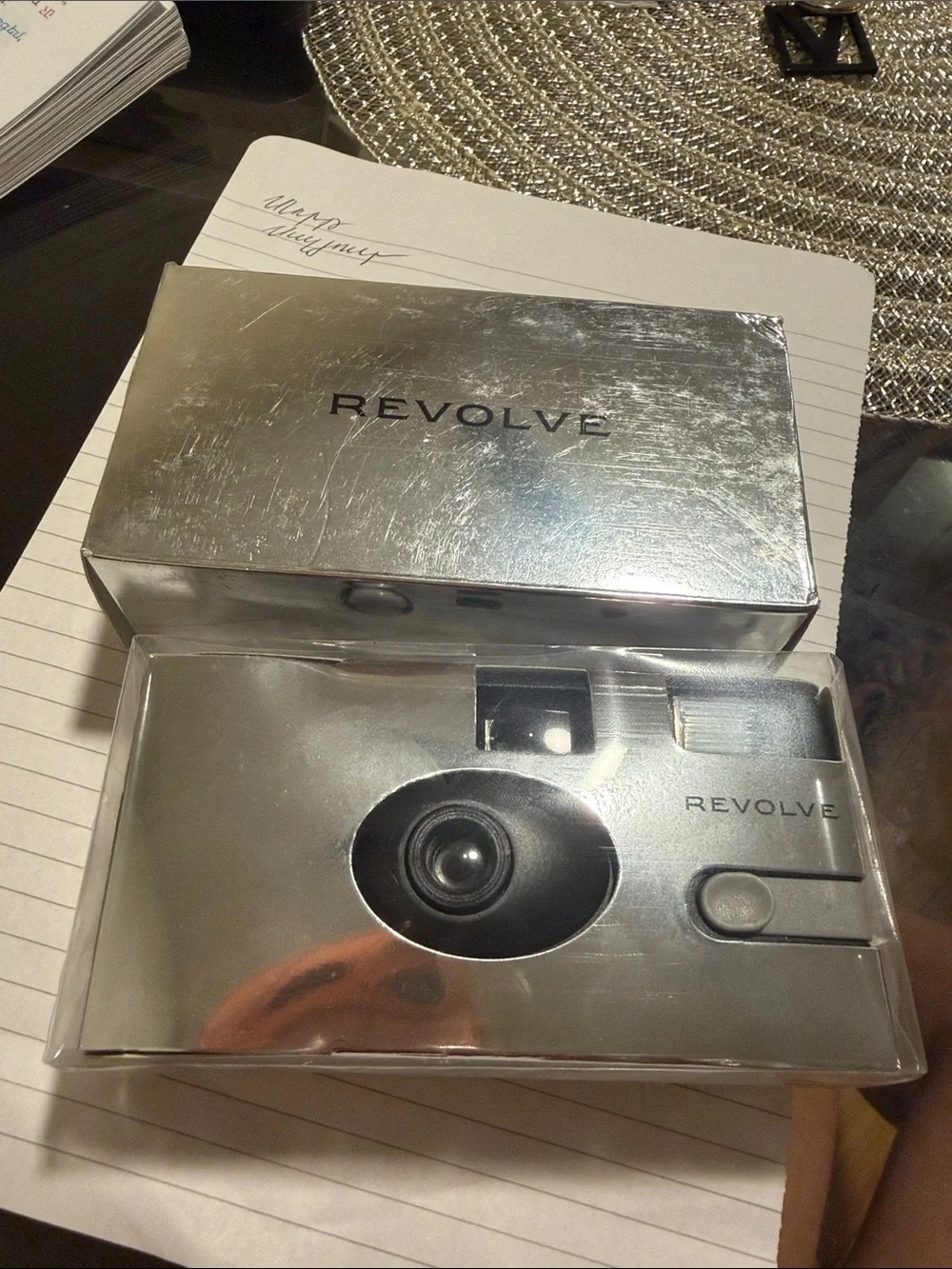 REVOLVE Silver Pocket Film Camera with Matching Silver Box
